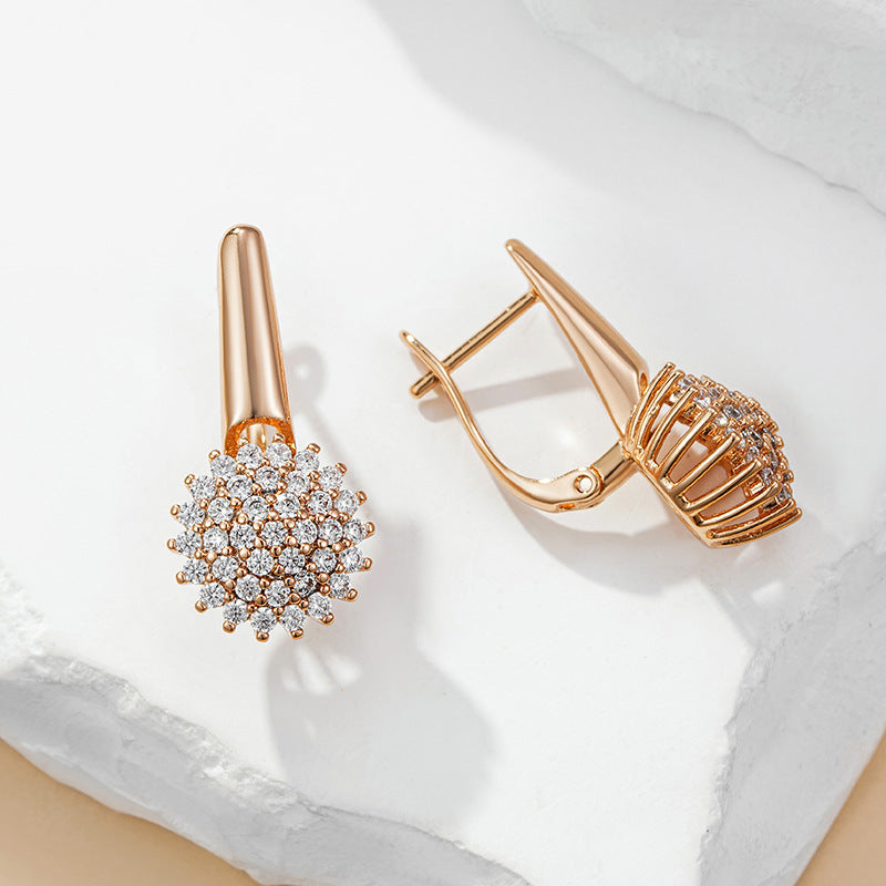 Women's Fashion Micro Zircon-inlaid Pendant Earrings