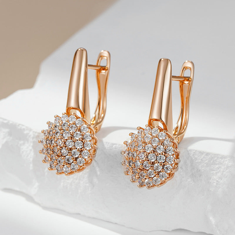 Women's Fashion Micro Zircon-inlaid Pendant Earrings